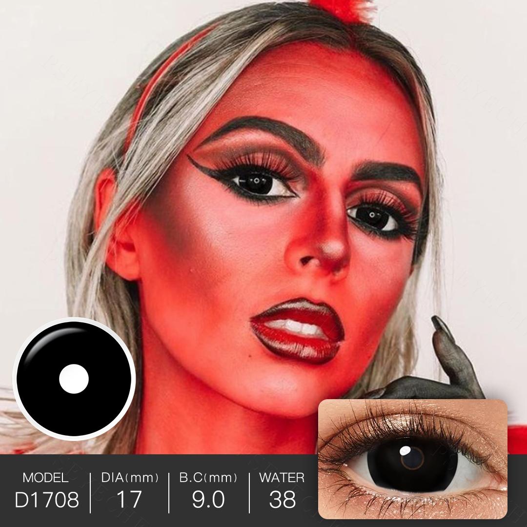 Купити Pseyeche 17MM All Black Mini Sclera Lenses Yearly Crazy
