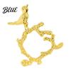 Satin Napkin Ring Ring Vintage Branch & Bird Design with Gold Finish Open-End Holder for Chinese Wedding Table Decor Cloth Linen Dinner Napkins,