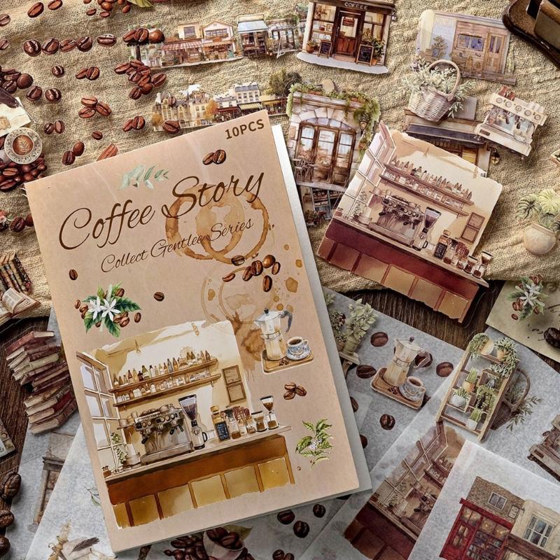 Retro Scrapbooking Sticker Cartoon Sticker Book Adhesive Sticker Photocard Sticker Book for Journal Decoration
