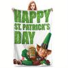 St Patricks Day Patterns Flannel Printed Blanket Suitable for All Seasons Suitable for Living Room Office Sofa and Travel