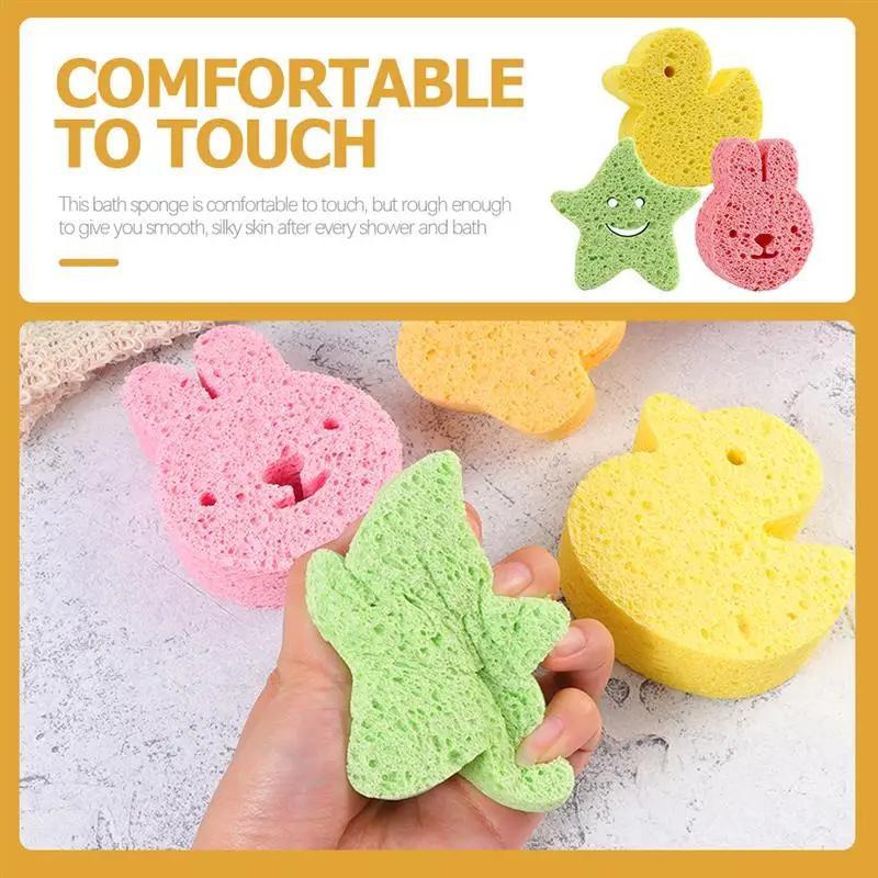 Spugna da Bagno per Bambini Spugne Lavaggio Corpo Bagno Carina Opaca Polpa di Legno Doccia per Bebè Cellulosa di Polpa di Legno Spugna per Strumenti Bagno