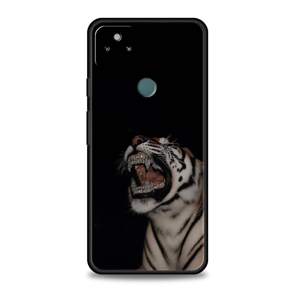Phone Case Cover for Google Pixel 10 9 8 7 6 7A 6A Pro Shockproof Soft TPU 10 9 Pro XL Shell Capas Fundas Cartoon Tiger Pattern