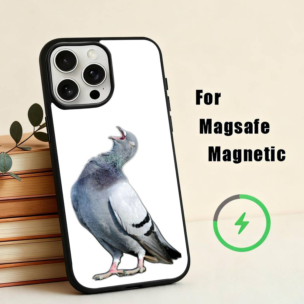 Funny P-Pigeon Mischief Phone Case For iPhone 17,16,15,14,13,12,Plus,Pro,Max for Magsafe Magnetic Wireless Charging