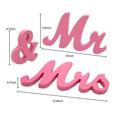 1 Set Wooden Mr  And  Mrs  Letter  Ornament Wedding Props Large Photography Props