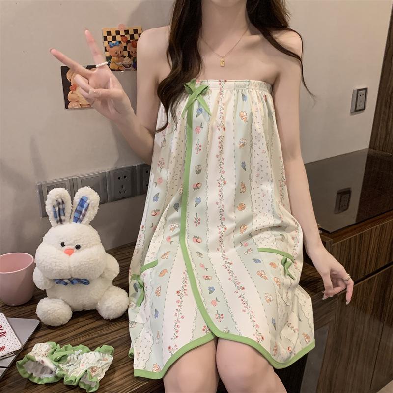 Letnia piżama damska: Codzienny, Wygodny Ręcznik Bandeau i Szlafrok Kąpielowy do Sauny