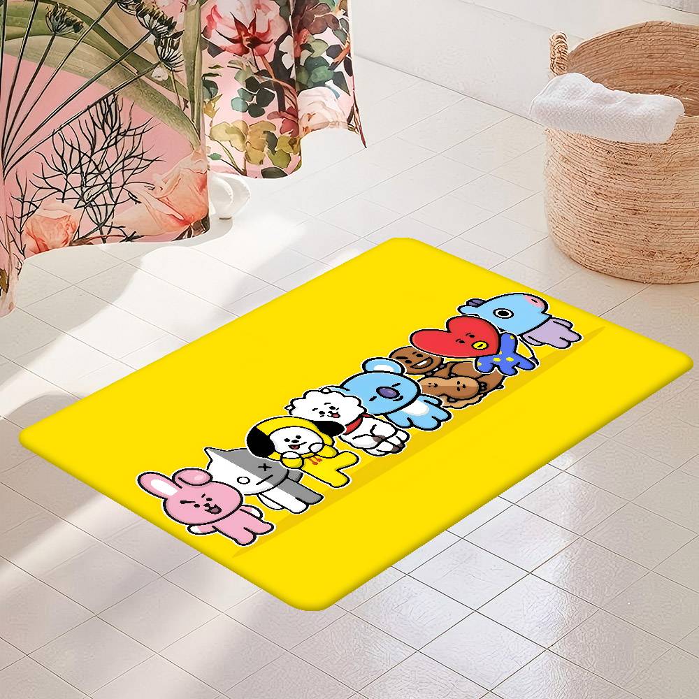 B-Bts21 Cartoon Kitchen Mat Kids Room Bedroom Decoration Balcony Anti-Slip Doormat Living Room Alfombra