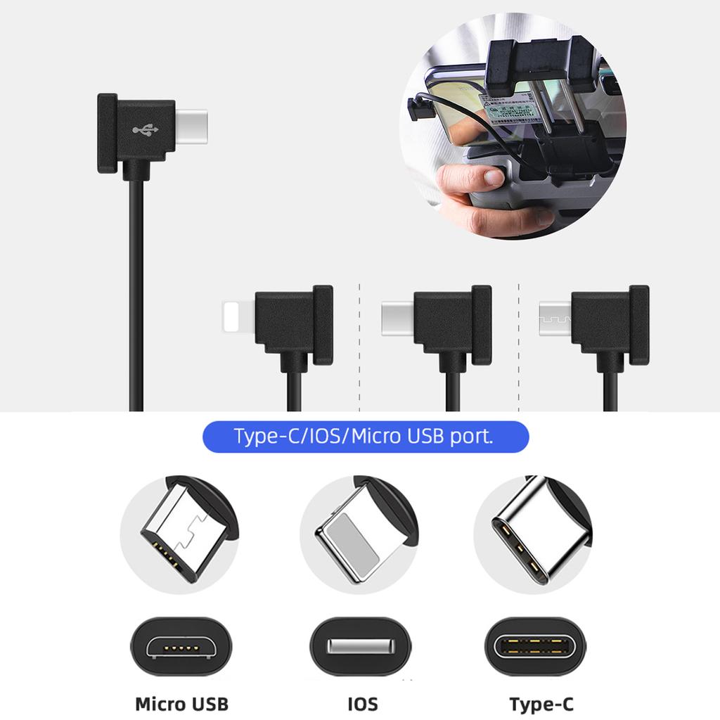 2pcs/set Mavic Air 2/mini 2 30cm Remote Control Data  Cable+tablet  Extension  Bracket