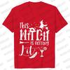 Team Bride Y2k Tops Bridal Shower Wedding Shirt This Witch Is Getting Hitched Lit T-Shirt Halloween Bachelorette Party EVJF Tees