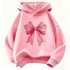 Fashion Pink Color Bow Design Hoodie Children's Sweatshirt Hoody Girls Kawaii Casual Hoodies