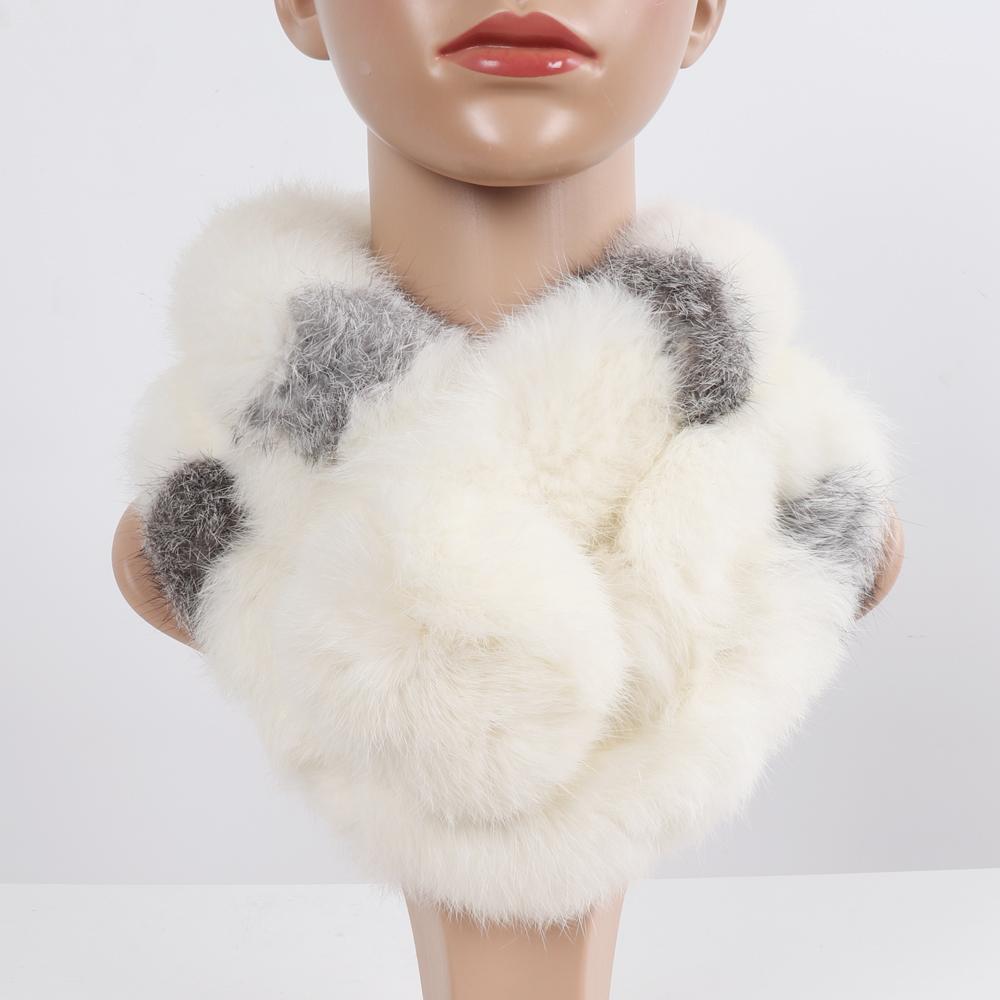 Neuer Damen Winter Schal aus echtem Kaninchenfell Handgestrickt Echte Kaninchenfellschals Damen Qualität Warm Echter Kaninchenfell Schal