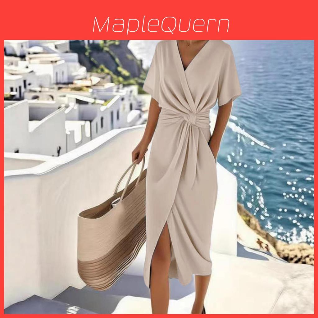 Summer Fashion Dress With Tie Waist For Women Business Casual Tour Wear