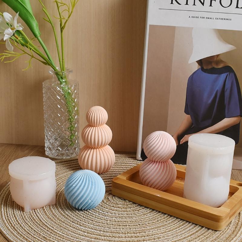 Geometrics Sphere Candle Making Mould Heat Resistant Silicone for Artistics Candle and Decoration