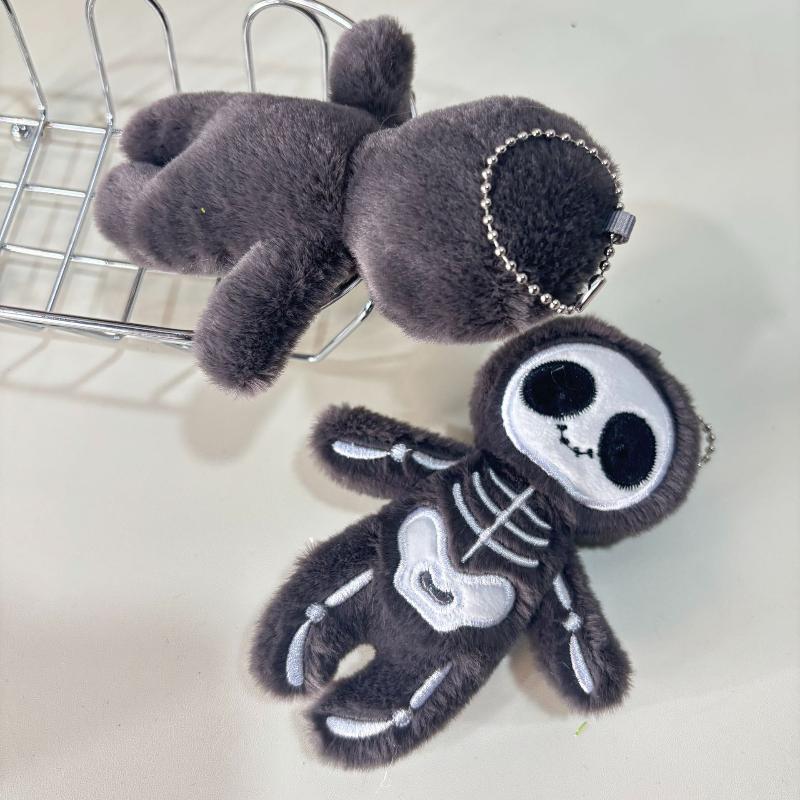 Cartoon Halloween Skeleton Plush Doll Pendant Keychain Creative Backpack Accessory Home Decoration For Children Halloween Gifts