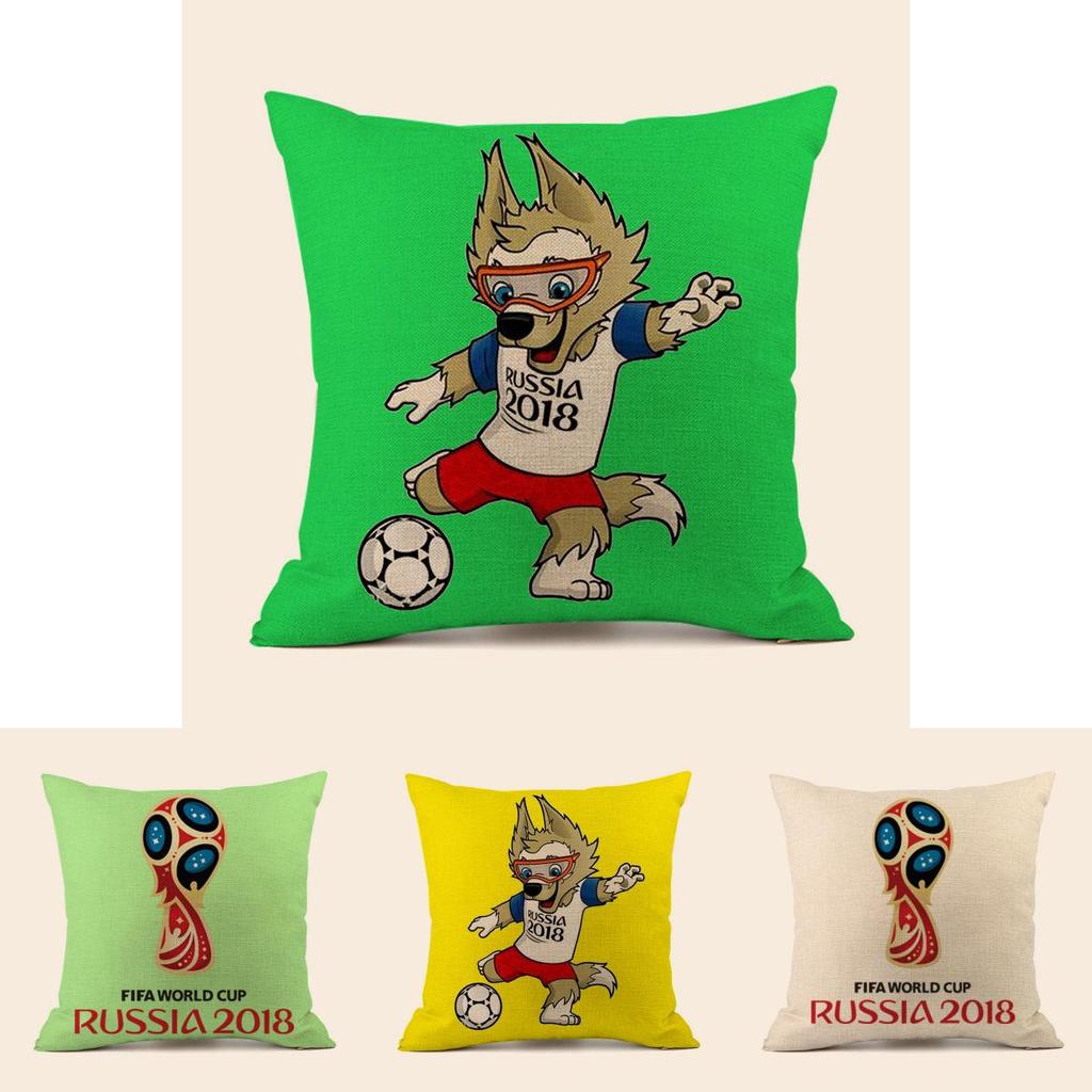 Fußballfans Weltmeisterschaft 32 Teams Baumwoll-Kissenbezug mit Emblem für Zuhause Bar Lounge