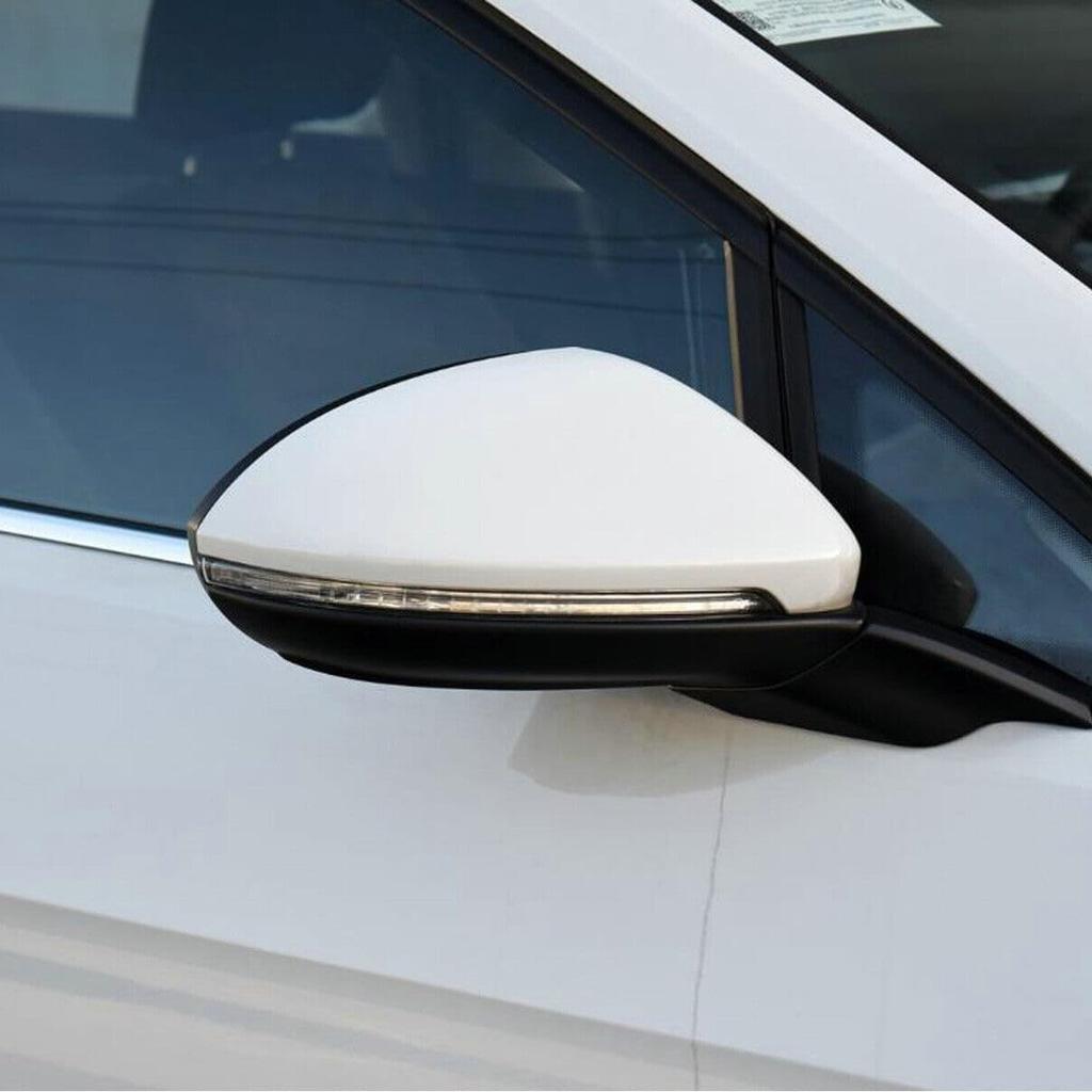 Left+Right Rearview Mirror Cover Side Mirror Caps for VW Golf GTI MK7 2015 2016 2017 2018 2019 2020 2021 White