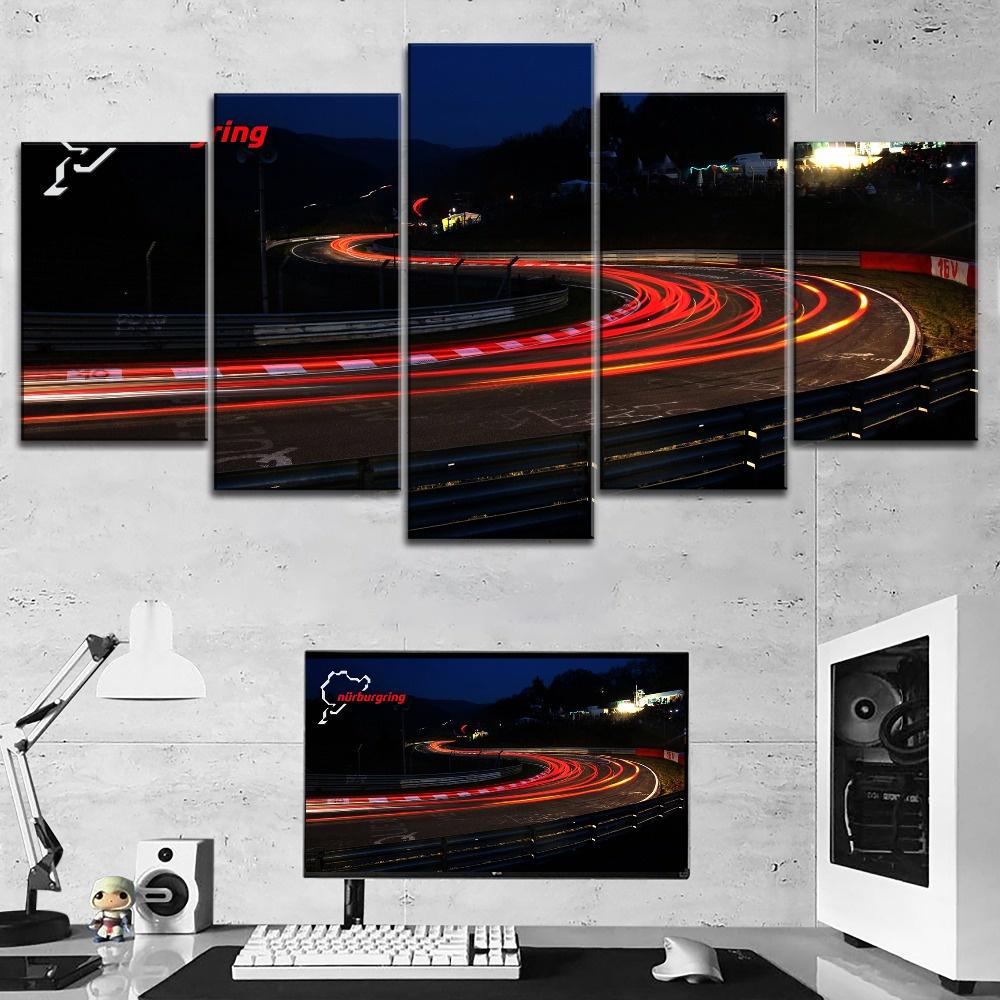 

5 PanelS Nurburgring Rally Road Posters Wall Art Home Decor Canvas HD Prints Landscape Pictures Paintings Living Room Decoration 20x35 20x45 20x55cm