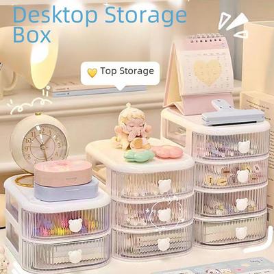 Multifunctional Desktop Drawer Organizer: Plastic Storage for Cosmetics & More