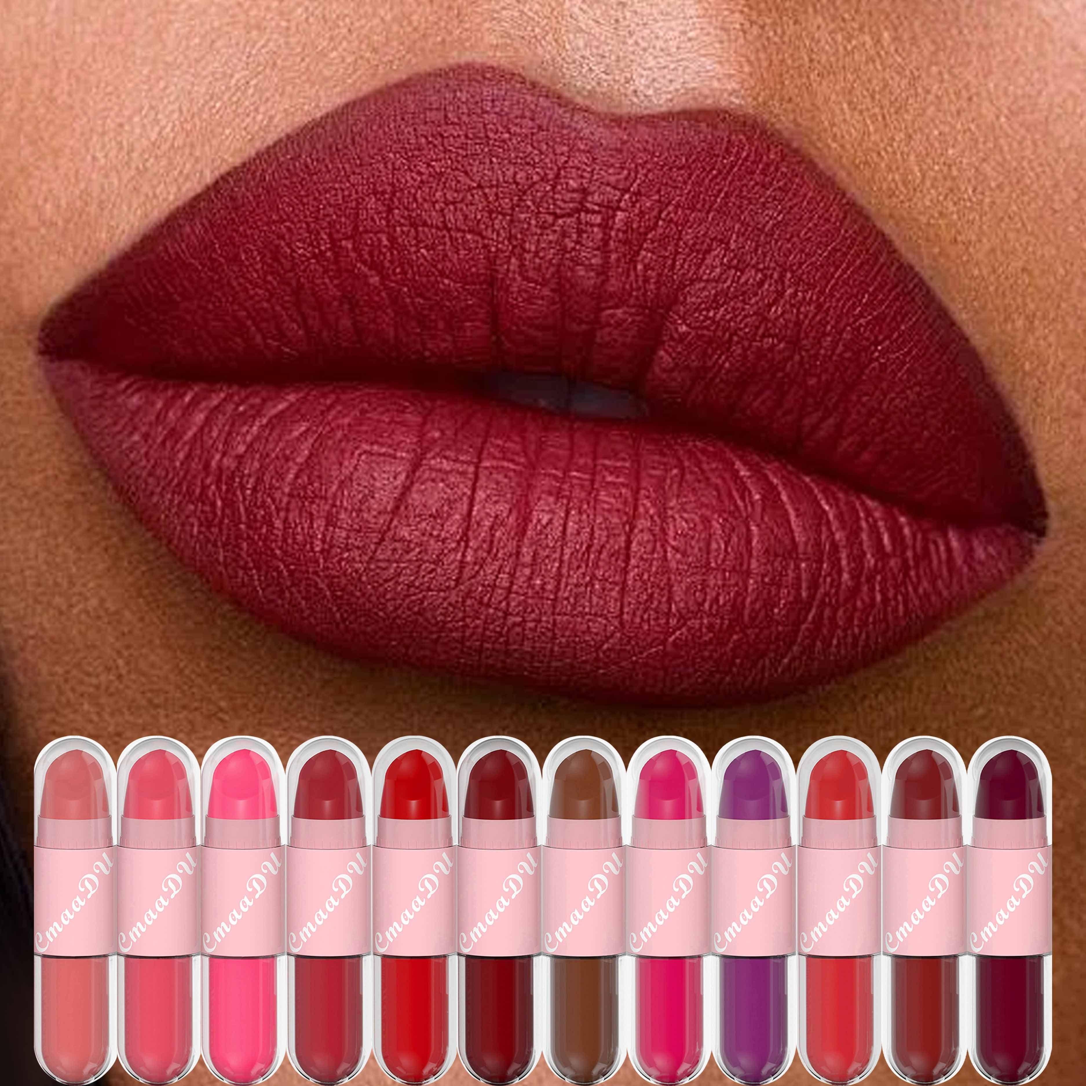 

Набор из 12 матовых помад, бархатистый финиш, не сушит кожу, кремовая текстура, для всех типов кожи, матовый эффект, идеальный подарок на день святого Валентина для женщин 12pcs