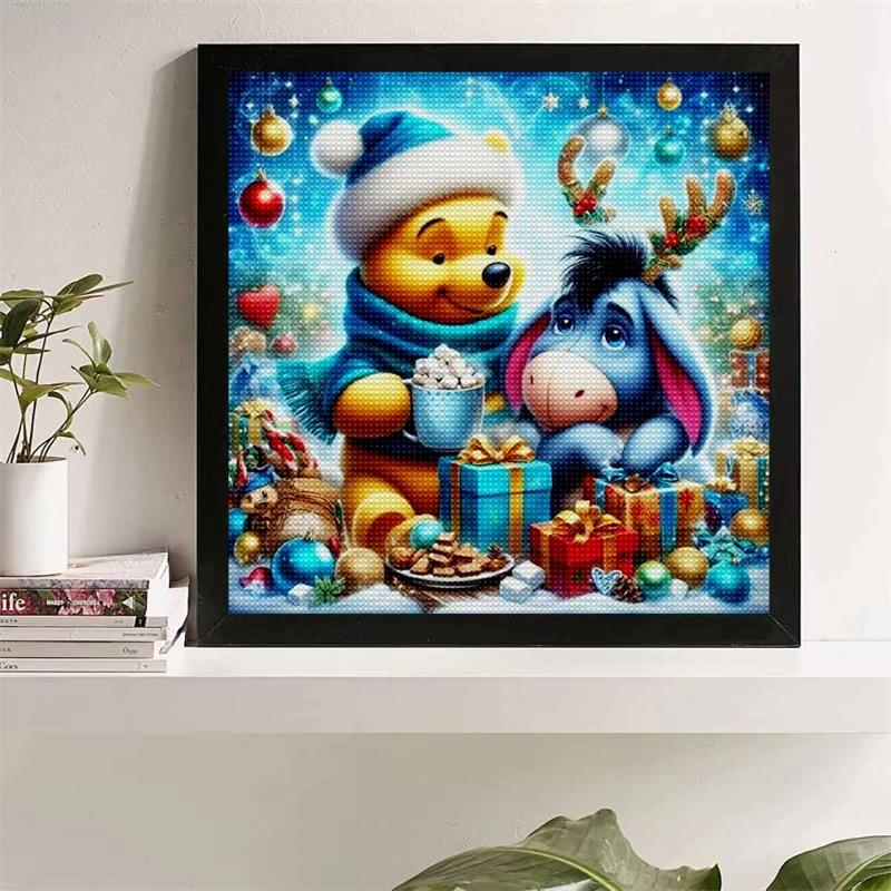 Disney 5D Diamond Painting Winnie The Pooh Christmas Cross Stitch Mosaic Kit Home Decoration Wall Sticker DIY Handmade Gift