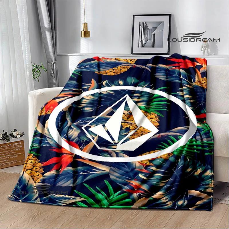 Coperte con logo V-VOLCOM stampato Flangia Coperta calda morbida e confortevole casa viaggio letto coperta coperte da picnic regalo di compleanno
