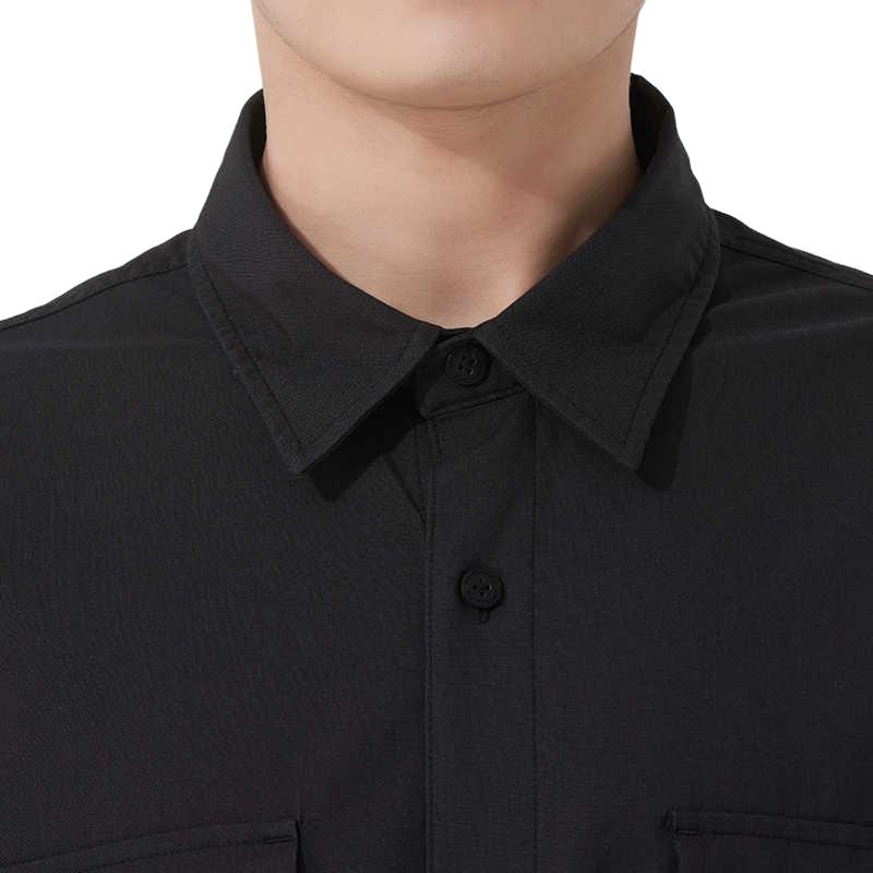 Timberland Sports Casual Polo Long Sleeve Shirt Men shirts Black A42XU-001