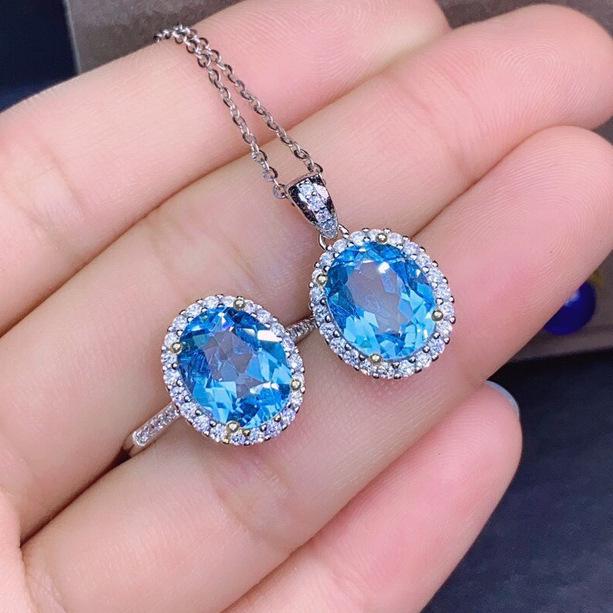 Multicolor Gemstone Queen Crown Necklace, Ring, Earrings & Pendant Set for Women