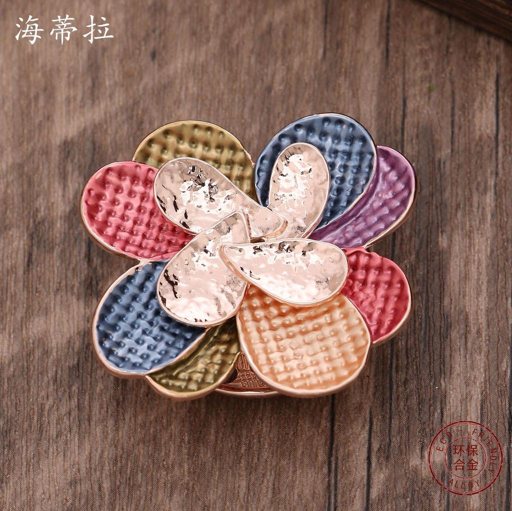 New multi-functional enamel three-dimensional flower magnetic brooch banquet women's brooch bag accessories