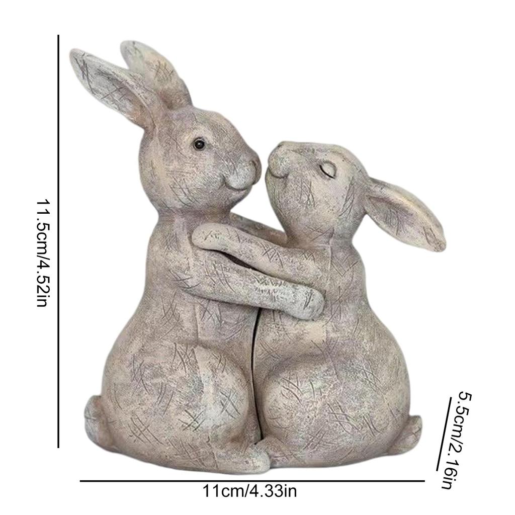 Animal Love Statue Fox Rabbit Hug Sculpture Resin Courtyard Garden Landscape Wedding Anniversary Gift Home Decor