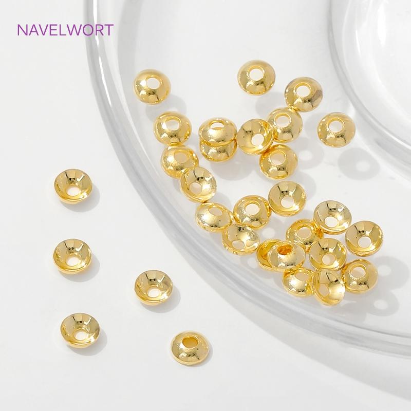 4mm/5mm 18K Gold Plated Brass Beads Caps Spacer Beads For Jewelry Making,Caps For Beads,Caps For Bracelet,DIY Jewelry Findings