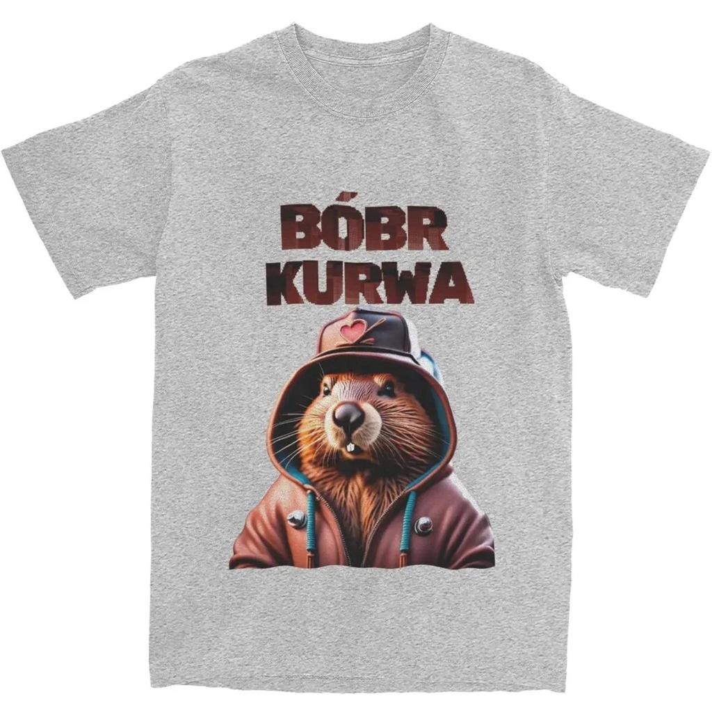 Men Women Bobr Kurwa Meme Beaver T-Shirt Merch Vintage 100% Cotton Cool Beavers Bober Animal T Shirts Tee Clothing Original