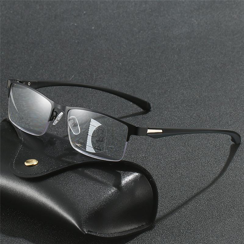 Modische progressive multifunktionale Lesebrille für Herren Ultraleicht Intelligent Bequem Fernsichtbrille +1.0 bis +4.0