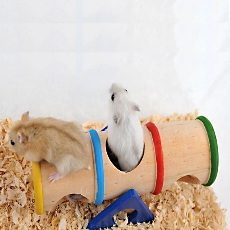Natural Wooden Hamster Toy Hamster Swing Chew Toys For Chinchillas
