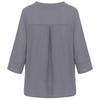Women Flared Sleeve Tops Solid V-Neck Lace Splicing Fold Three Quarter Sleeve
