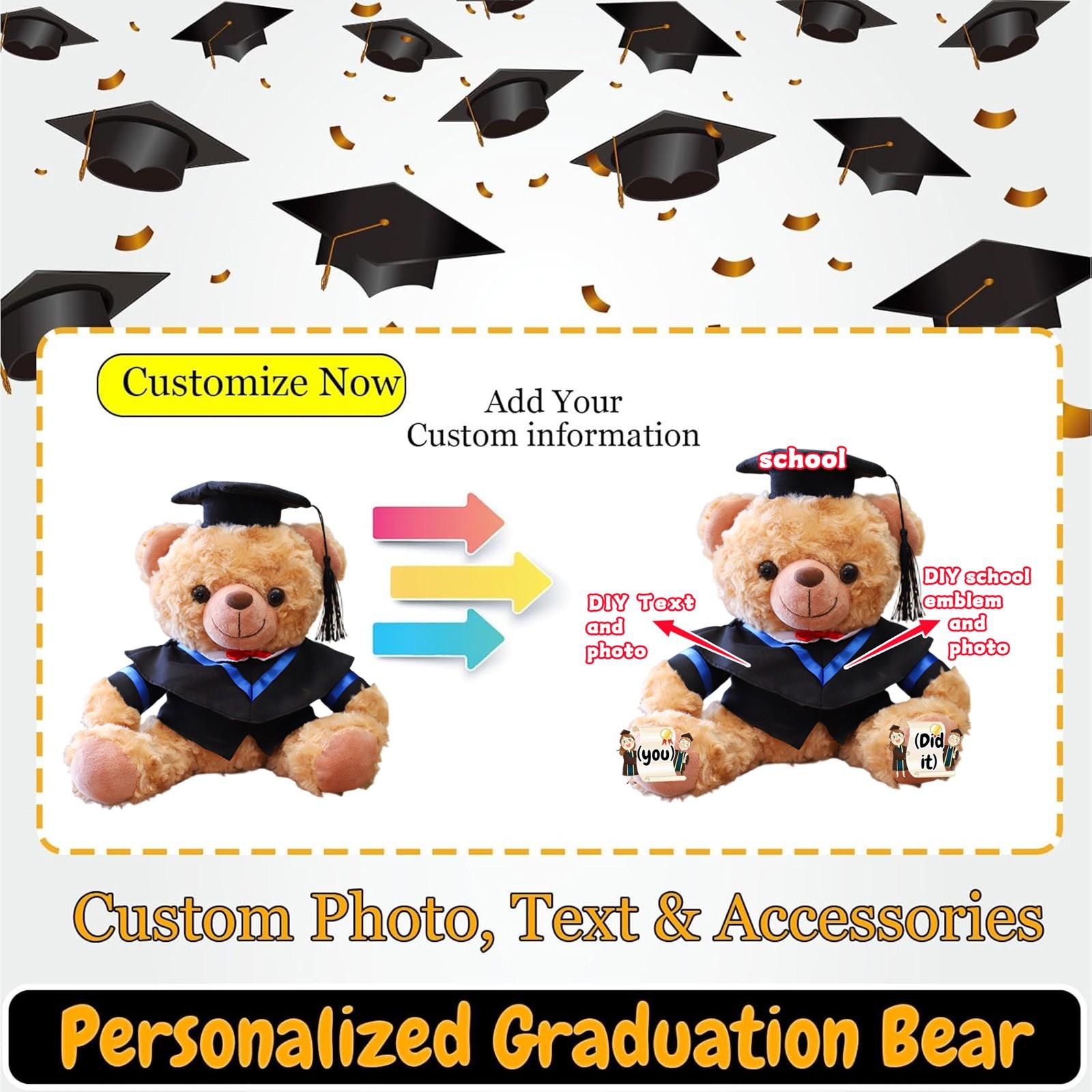 

Персонализированная плюшевая игрушка-выпускной медведь кукла подарок на выпускной сезон One Size