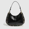 Fashionable and Trendy Underarm Bag, Rivet Handbag, Chain Shoulder Bag, Boston Crossbody Women's Bag, Versatile and Portable