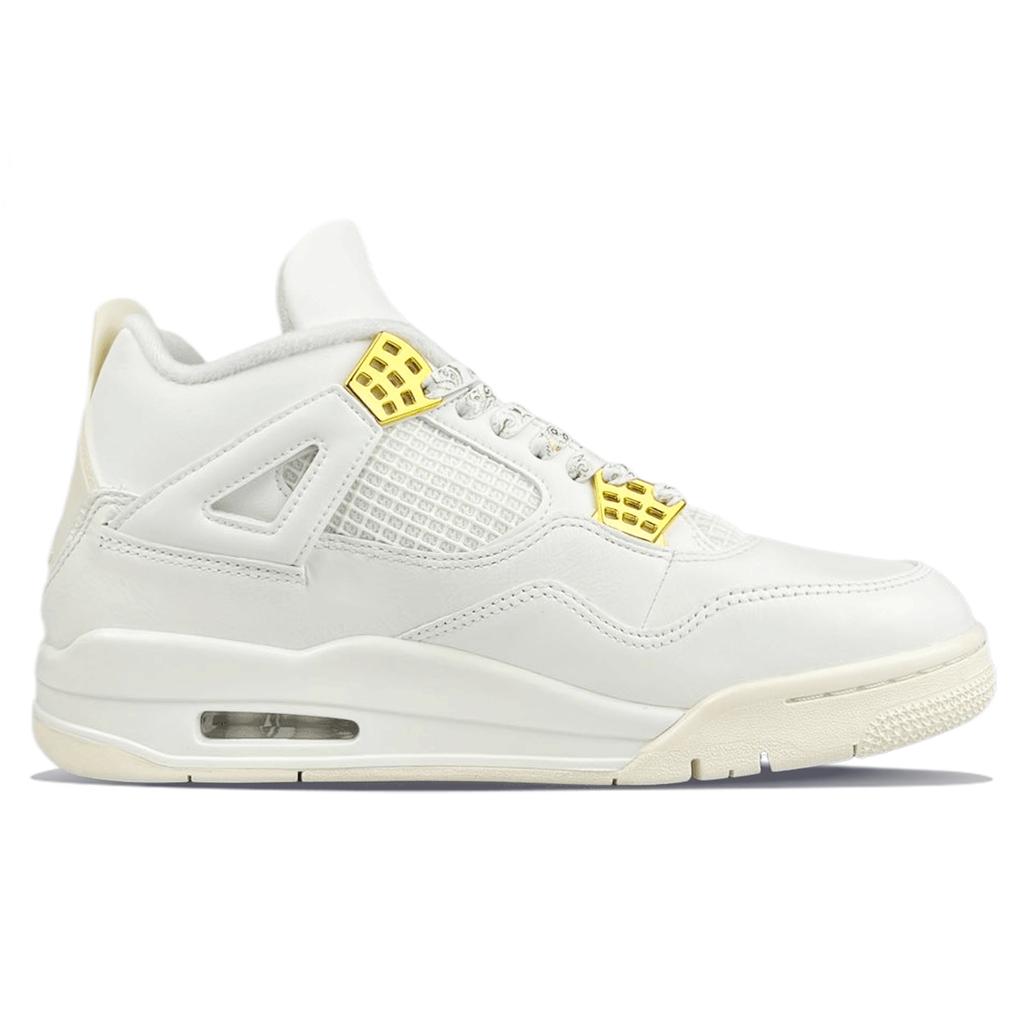 Jordan Air Jordan 4 Abrasion Resistant Mid Top Vintage Basketball Shoes Women's White Pink AQ9129-170(Team401-)