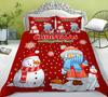 Christmas Bedding Santa Claus Quilt Cover Pillow Cover Bedding Set Duvet Cover Full Size Single/Double Bed Home Decoration