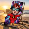Incredibles Print Beach Towel Design, Soft, Lightweight. for Home Bathroom, Spa, Pool, Yoga, Surfing, Camping, Gift for Family, Friend