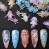 100 Stück Hai Ozean Aurora Nagelsteine Harz DIY Meeres-Serie Nagel Schmuck 3D Nagel Anhänger