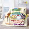 Wow! Wow! Wubbzy Personalized Text Blanket Cozy Customizable Blanket Ultra-Soft Throw For Picnics Seaside Livingroom Couch for All Occasions