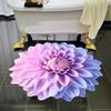 3D Floral Floor Mat Non-slip Absorbent Bathroom Rug Realistic Flower Pattern Rug for Kitchen Bedroom Living Room Entrance