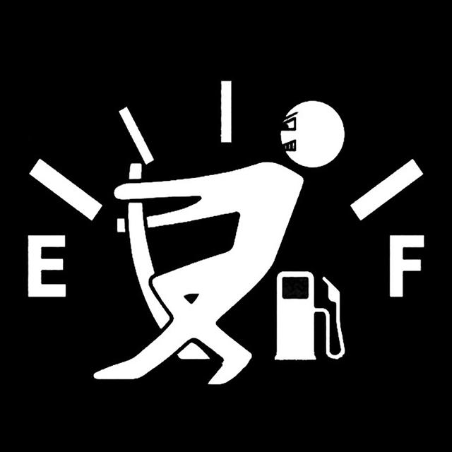 Funny Car Sticker Pull Fuel Tank Pointer To Go All Out  Reflective Vinyl Car Sticker Decal DIY Adhesive Car Styling Accessories