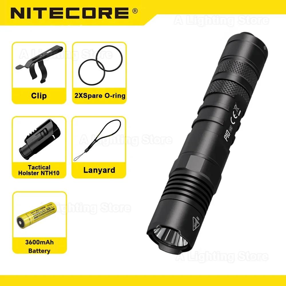 NITECORE P10 V2 Tactical Flashlight Self Defense Torch Led Flashlight For Camping Flash Light Searching Handlamp Hiking Light