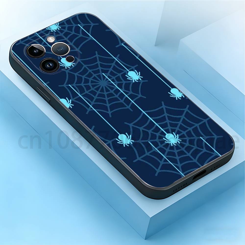 

Spider Web Pattern Phone Case For iPhone 17,16,15,14,13,12,11,Plus,Pro Max,Mini,Soft Silicone Black Cover iPhone15plus