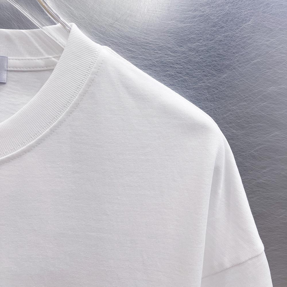 9296 Off-White Summer Men's and Women's Pure Cotton Print Oversized T-shirt Street Wear