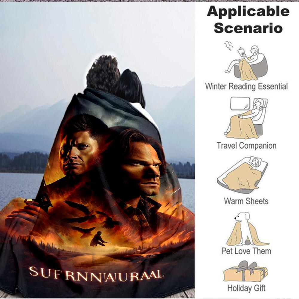 1Pc Supernatural Dark Journey Blanket Soft And Comfortable Casual Warm Camping Travel Christmas Halloween Xmas Gift M928697