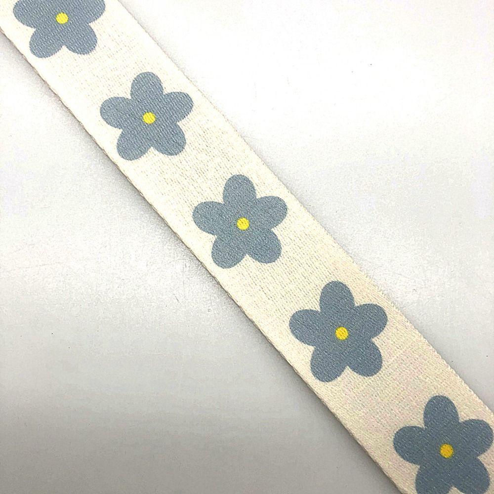 Luxury Trendy Design Nylon Braided Belt Blue Flower Jeans Waistband Casual Canvas Strap