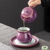 Luxury Ice Crackle Ceramic Kung Fu Tea Set with Gaiwan Teapot - Elegant Gift Box Included