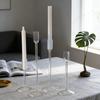 Nordic Minimalism High Footed Glass Candle Holders Romantic Candlelight Dinner Ornament for Wedding Party Table Decoration
