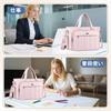 Luxja Teacher Office Tote Lightweight with File Divider Fits Multifunctional for and Business Pink Bag, Bag, (500g), Pocket, 15.6-inch Laptops,